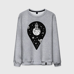 Свитшот хлопковый мужской Точка космоса, цвет: меланж