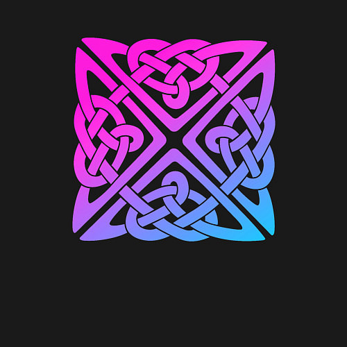 Мужской свитшот Квадратный лиловый кельтский узор / Черный – фото 3