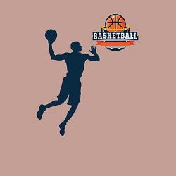 Свитшот хлопковый мужской Игрок в баскетбол basketball, цвет: пыльно-розовый — фото 2