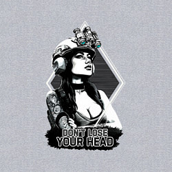 Свитшот хлопковый мужской Dont lose your head - military girl, цвет: меланж — фото 2