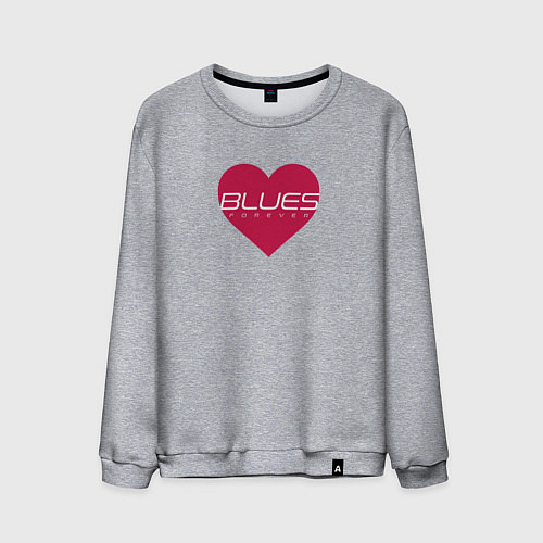 Мужской свитшот Блюз любовь навсегда / Меланж – фото 1