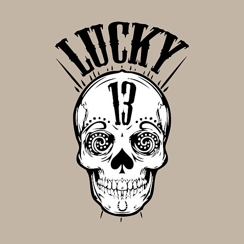 Мужской свитшот Lucky skull / Миндальный – фото 3