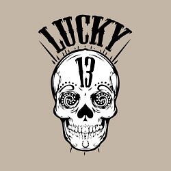 Свитшот хлопковый мужской Lucky skull, цвет: миндальный — фото 2