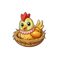 Свитшот хлопковый мужской Курица в гнезде, цвет: белый — фото 2