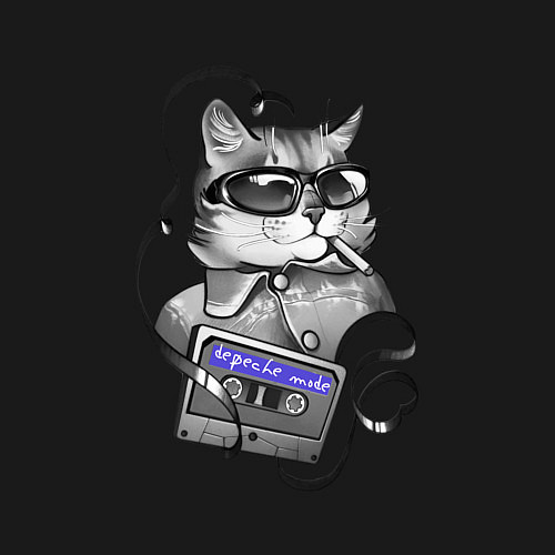 Мужской свитшот Depeche Mode - Depeche cat / Черный – фото 3