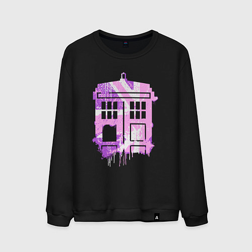 Мужской свитшот Pink tardis / Черный – фото 1
