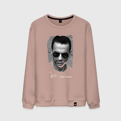 Мужской свитшот Depeche Mode - Dave Gahan face / Пыльно-розовый – фото 1