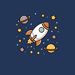 Свитшот хлопковый мужской Ракета to the moon, цвет: тёмно-синий — фото 2