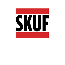 Свитшот хлопковый мужской Skuf - красные линии, цвет: белый — фото 2