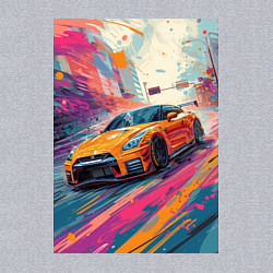 Свитшот хлопковый мужской Nissan GT-R дрифт в городе, цвет: меланж — фото 2
