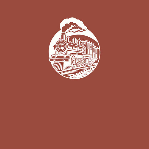 Мужской свитшот Винтажный паровоз в движении / Кирпичный – фото 3