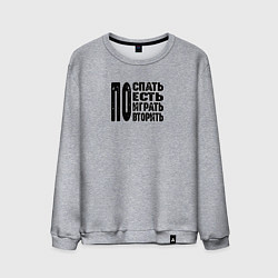 Мужской свитшот Распорядок дня заядлого игрока