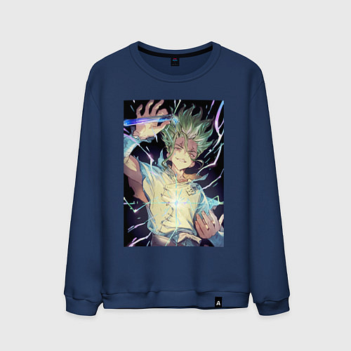 Мужской свитшот Сэнку Исигами / Тёмно-синий – фото 1