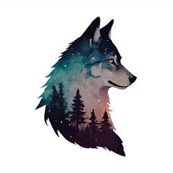 Свитшот хлопковый мужской Волк силуэт, цвет: белый — фото 2