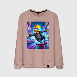 Мужской свитшот Барт Симпсон на скейтборде - нейросеть