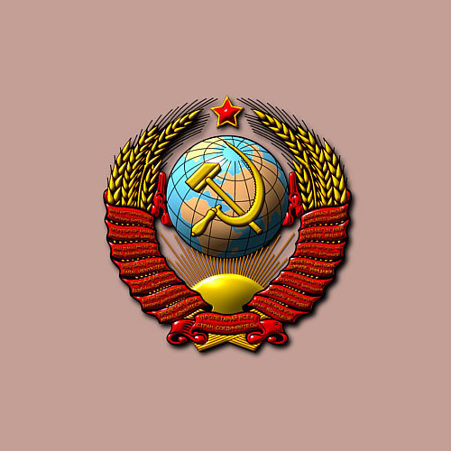 Мужской свитшот Герб хорошей страны ссср / Пыльно-розовый – фото 3