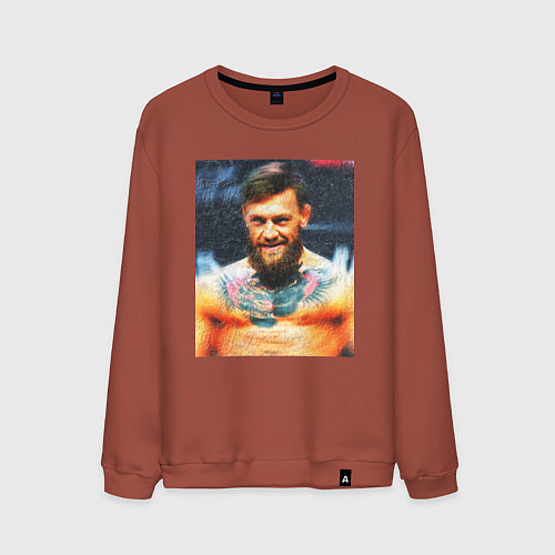 Мужской свитшот Конор Магкрегор взгляд / Кирпичный – фото 1