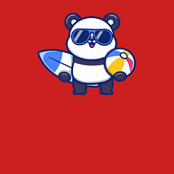 Свитшот хлопковый мужской Панда на море, цвет: красный — фото 2