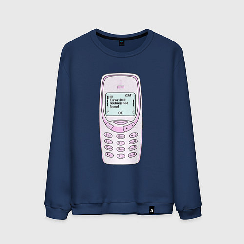 Мужской свитшот Error 404 nokia / Тёмно-синий – фото 1