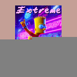 Свитшот хлопковый мужской Bart Simpson on a skateboard - extreme ai art, цвет: пыльно-розовый — фото 2