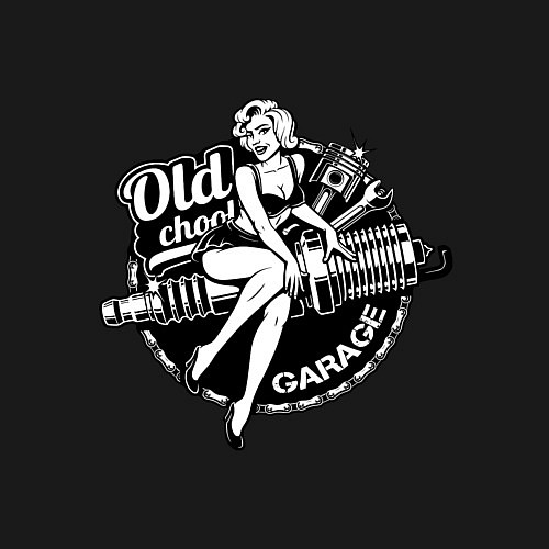 Мужской свитшот Old school garage / Черный – фото 3