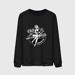 Свитшот хлопковый мужской Old school garage, цвет: черный
