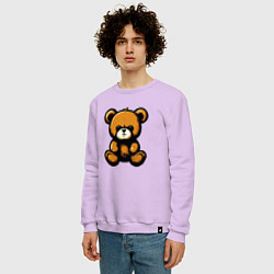 Свитшот хлопковый мужской Тедди медведь, цвет: лаванда — фото 2