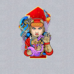 Свитшот хлопковый мужской Девушка космонавт СССР, цвет: меланж — фото 2