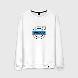Свитшот хлопковый мужской Volvo logo, цвет: белый