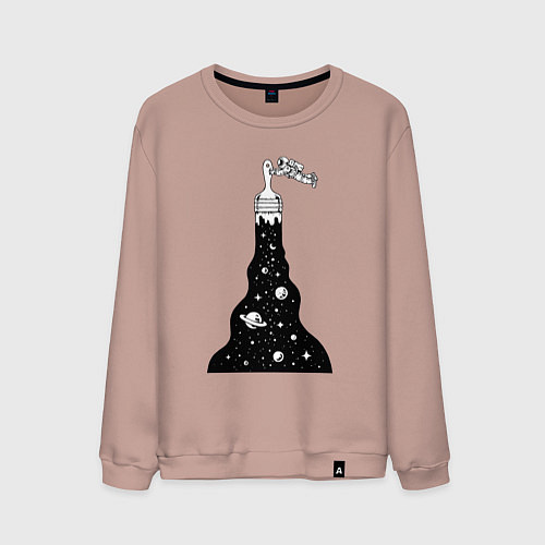 Мужской свитшот Художник космонавт / Пыльно-розовый – фото 1