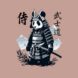 Свитшот хлопковый мужской Panda samurai - bushido ai art fantasy, цвет: пыльно-розовый — фото 2