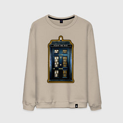 Свитшот хлопковый мужской Tardis Sherlock, цвет: миндальный