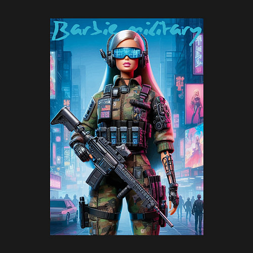 Мужской свитшот Barbie military - special forces / Черный – фото 3