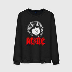 Свитшот хлопковый мужской ACDC Angus Young rock, цвет: черный