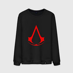 Свитшот хлопковый мужской Red logo of assassins, цвет: черный