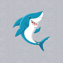 Свитшот хлопковый мужской Веселая добрая акула, цвет: меланж — фото 2