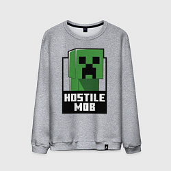 Свитшот хлопковый мужской Minecraft hostile mob, цвет: меланж