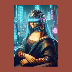 Свитшот хлопковый мужской Gioconda - cyberpunk ai art fantasy, цвет: кирпичный — фото 2