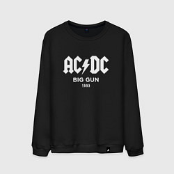 Свитшот хлопковый мужской AC DC - Big gun 1993, цвет: черный