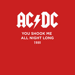 Свитшот хлопковый мужской AC DC - You shook me all night long 1980, цвет: красный — фото 2