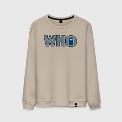 Свитшот хлопковый мужской Tardis who, цвет: миндальный