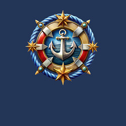 Свитшот хлопковый мужской Морской якорь в спасательном круге, цвет: тёмно-синий — фото 2