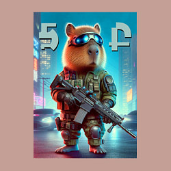 Свитшот хлопковый мужской Capybara - special forces, цвет: пыльно-розовый — фото 2