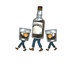 Свитшот хлопковый мужской Человечки виски, цвет: белый — фото 2