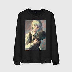 Свитшот хлопковый мужской Человек-бензопила Кига одна из четырех всадников, цвет: черный
