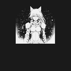 Свитшот хлопковый мужской Киберпанк тян анимешная, цвет: черный — фото 2