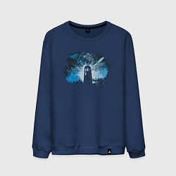 Свитшот хлопковый мужской Tardis light, цвет: тёмно-синий