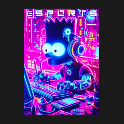 Свитшот хлопковый мужской Барт Симпсон - крутой киберспортсмен, цвет: черный — фото 2