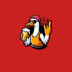 Свитшот хлопковый мужской Гусь с пивом, цвет: красный — фото 2