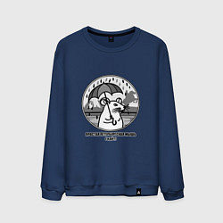 Свитшот хлопковый мужской Простая петербургская мышь идет, цвет: тёмно-синий